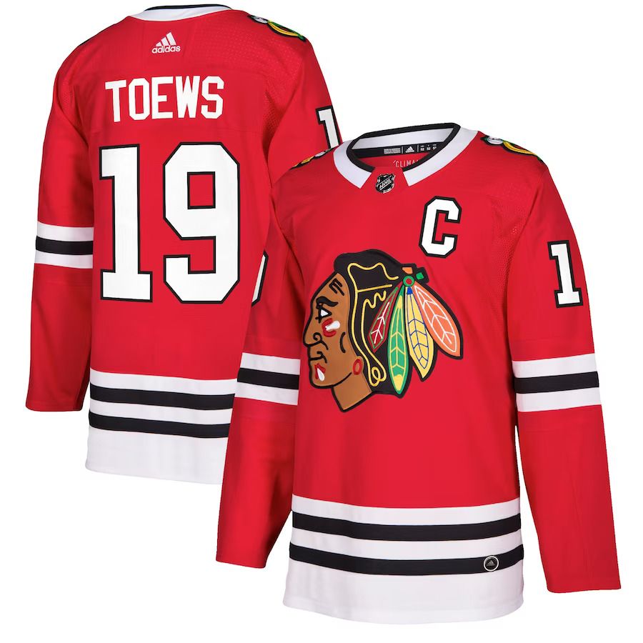Men Chicago Blackhawks 19 Jonathan Toews adidas Red Authentic Player NHL Jersey